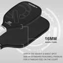 Pickleball Training Paddle -USAPA Approved Pickleball Trainer Practice Paddle,Carbon Fiber Particle Paint Frosted Surface, Extra Long Handle,16mm Core Sports Sweet Spot Training Racket