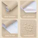 3 x Guvana Grasscloth Peel and Stick Wallpaper Beige Textured Contact Paper Modern Removable Self Adhesive Wall Paper Thicken Fabric Faux Linen Wallpaper for Bathroom Living Room Cabinets 78.7inx15.7in