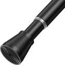 AIZESI Black Spring Tension Curtain Rods 28 to 48 Inch, Adjustable Curtain Rods No Drilling, Expandable Spring Curtains Rod, Non-slip Shower Curtain Rod for Bathroom Closet Doorway (7/8" Diameter)