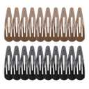 20 Pieces 2.7'' Big Size No Slip Metal Snap Hair Clips Women Barrettes Black Hair Pins (10 black 10 Brown)