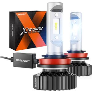 SEALIGHT H11/H8/H9/H16 Bulbs, H11/H8 Bulb for Powersport or Fog,H11 daylight white for ATV, Plug-and-Play, Packs of 2