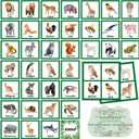 Fuutreo 82 Pcs Memory Matching Cards Animals Educational Games Funny Animals Learning Game Concentration Cards for Family Birthday Party Favors Gifts Supplies