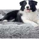 Dog Bed for Large, Medium, Small Dogs Breeds,Soft and Comfortable Dog Bed Mats, Washable Plush Dog Cage Mat, Deluxe Plush Anti-Slip Pet Beds Mats, Fluffy Kennel Pad, Grey 40 X 28 in (40"L x 28"W x 4"Th)