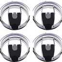 4 Pack 20 oz Tumbler Lids for YETI and More Tumblers,Cup,Travel Coffee Mug Spill Proof Splash Resistant Silicone Sliding Covers(Black)