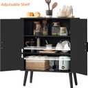 Iwell Storage Cabinet with 2 Shelves & Doors, Sideboard Buffet Cabinet with Storage, Entryway Cabinets, Accent Cabinets for Living Room, Dining Room, Entryway, Black, 31.5''H