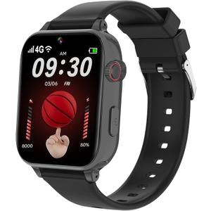 Kids Smart Watch Toys for Boys Girls  Children Watch for Kids 4-12 Years Touch Screen Watches with 15 Games Video Camera Music Player Alarm School Mode Education Birthday Gifts (4G Purple) (Black)