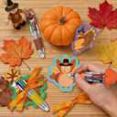 18Pack Fall Thanksgiving Sticky Notes and Pens Set,Thanksgiving Mini Ballpoint Pens Turkey Sticky Notes Pads with Ribbons Party Gifts Favors for Student Adults Office School Birthday Party Supplies