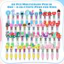 BESARME 48 Packs Multicolor Pen in One, 4-in-1 Fun Pens for Kids Cute Pens Bulk End of Year Gifts for Students Elementary Graduation Gift Prize Gifts for Class Party Favors Goodie Bags Stuffers