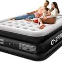 CHERIMOR Queen Air Mattress with Built in Pump, 18" Raised Comfort, MultiLayer Leakproof, HeavyDuty Support Blow Up Mattress, 800lbs High Capacity, 3 Min Inflation for Home Camping Guests