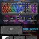 Wired Gaming Keyboard and Mouse Combo with LED Backlit,10 Dedicated Multimedia Keys, 19 Anti-ghosting Keys, Light Up Computer Keyboard, Programmable 7200 DPI RGB Mice with Software for PC Xbox PS5 PS4
