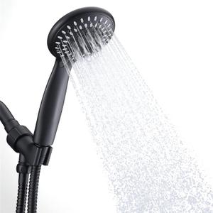 Shower Head with Handheld, Briout 5-Settings Showerhead High Pressure Powerful Water Spray Shower Head with Stainless Steel Hose and Adjustable Mount, Matte Black