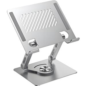 GuaziV 360 Rotating Tablet Stand - Adjustable iPad Tablet Holder for Desk, Foldable iPad Swivel Stand for Home & Office (Argent Silver)