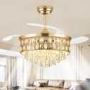 Deliyfans 52'' Fandelier Ceiling Fan with Light, Chandelier Fan, Gold