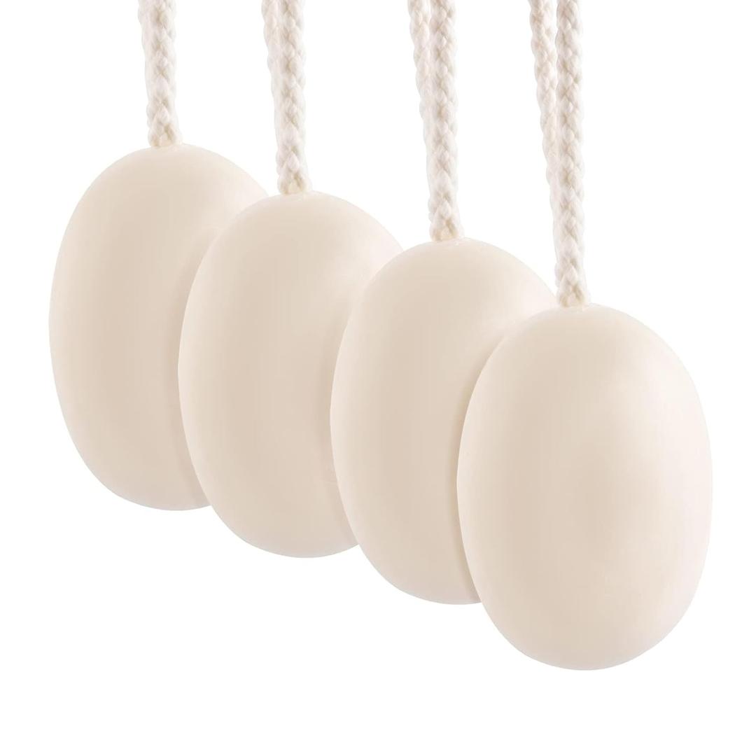 Natural Men Bar Soap, 4pcs Soap On a Rope Set for Face Body Hair Bath Soap about 7 Ounce each.foreverLily