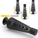 Mousike 4.5" Matte Black Door Stoppers (4 Pack) - Heavy Duty Industrial Spring Stops for Solid Core, Garage, Warehouse, Office & Commercial Doors - Silent, Strong, Shock Absorbing Topes para Puertas