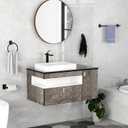 KLJKPA Matte Black Bathroom Accessories Set, 4 Pieces Bathroom Hardware Set, 16 inch Towel Bar, Towel Racks for Bathroom, Robe Towel Hooks, Toilet Paper Holder Wall Mounted