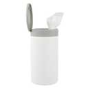 Spectrum Disinfecting Wipes Container Large White Refillable Stainless Steel Wipe Holder for Bathroom Kitchen, Classroom, Reuseable Push Button Wet Wipe Dispenser for Disinfect Cleaning Countertop (Standard (Pack of 1))