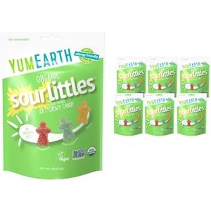 YumEarth Organic Sour Littles Soft Chewy Candy, Vegan Friendly, USDA Certified Organic, Gluten Free & Non-GMO, 5 Ounce (Pack of 6), May 08, 2027
