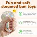Dumpling Squishies Toy, Giant Glitter Dumpling, Colorful Steamed Bun Stress Balls Fidget Sensory Toy,Squeeze Dough Ball Stress Relief Hand Toys with Food Steamer Stretchy Desk Toys (Transparent)