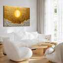 Boho Sun Canvas Wall Art Bohemia Minimalism Golden Abstract Sunrise Sunset Modern Luxury Painting Picture Wall Decor Poster Print Artwork for Living Room Bedroom Office Home Decoration (16L" x 12W")