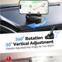 JOYROOM Car Phone Holder Mount, [360 Rotation+Thick Case Friendly] Cell Phone Car Mount with Adjustable Spring Clip, Universal Dashboard Phone Holder Anti-Slip Silicone for iPhone (Black)