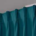 EXCLUSIVE HOME Sateen Twill Woven Room Darkening Blackout Pinch Pleat/Hidden Tab Top Curtain Panel Pair, 84" Length, Teal