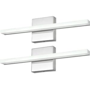Modern LED Vanity Lights for Bathroom 2 Pack 16IN 9W Daylight White Chrome Bathroom Light Fixtures Lights Over Mirror Vanity Lighting Fixtures Vanity Light