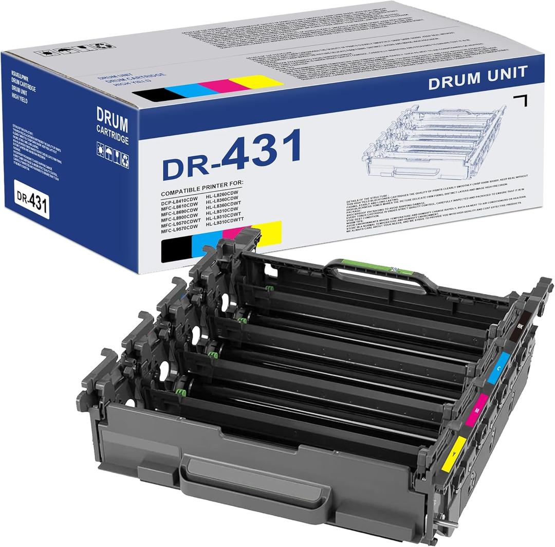 DR-431CL Drum Unit Replacement for Brother DR431CL Drum Unit HL-L8260CDW HL-L8360CDW HL-L8360CDWT MFC-L8610CDW MFC-L8900CDW Printer, DR 431CL Drum Up to 31,000 Pages (Only Drum)