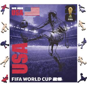 FIFA WorldCup2026 Wood Jigsaw Puzzle Gift for SoccerFan-WeAreUSA 200Pcs