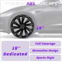 19 Inches Wheel Covers for 2025 2026 Tesla Model Y Juniper, Hub Protection Accessory, Replacement for Tesla Model Y 2025 Rim Protector, ABS Hubcaps 1-Piece