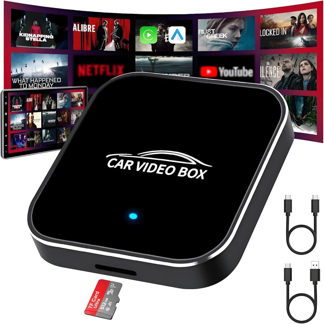 Wireless CarPlay Adapter for iPhone/Android, 2025 New Upgrade, 3 in 1 Car Play & Android Auto Converts Wired to Wireless Apple CarPlay Adapter Dongle with Netflix YouTube, The Magic Box 3.0