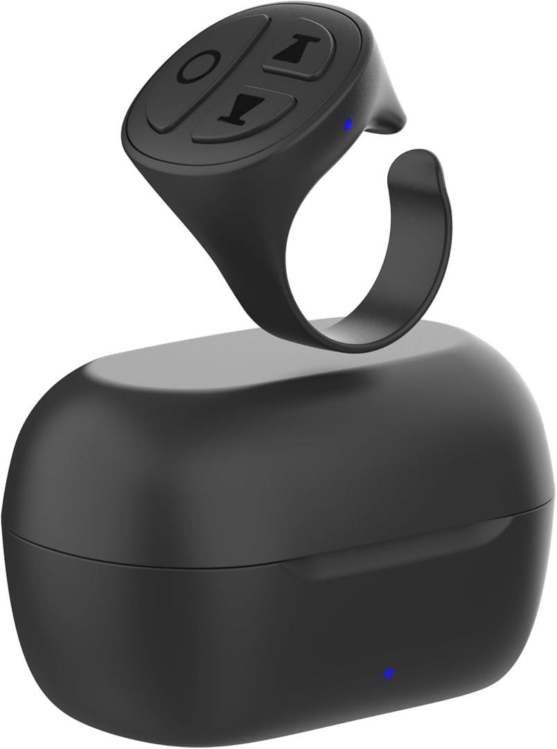 TikTok Scrolling Ring, Bluetooth Camera Remote Control, Scrolling Ring for iPhone,TIK Tok, iPad, Android (Graphite Black)