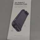 Dockable Protective Case for Nintendo Switch 2, TPU Ergonomic Grip Cover with Foldable JoyCon Holder Design, Slim Shockproof Hard Shell fit for Switch 2 Console & Kickstand - Matte Black