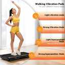 Freepi Walking Vibration Pad,3 in 1 Under Desk Treadmill with Handle Bar,Vibration Portable Treadmill for Home