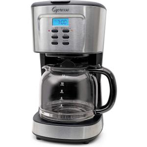 Capresso 12-Cup Coffee Maker with Glass Carafe, Stainless and Black 416.05