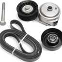 Belt Tensioner Serpentine Belt Idler Pulley Kit For Chevy C1500 C2500 C3500 K1500 K2500 K3500, For GMC C1500 K2500, For Isuzu Hombre, For Oldsmobile Bravada 4.3/5.0/5.7L 96-03 38001