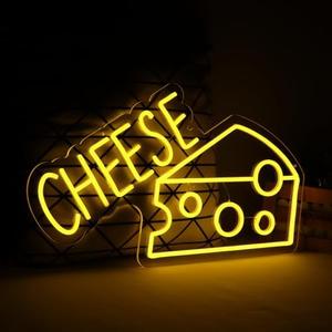 qbanziou 23.6"x13.6" Large Size Cheese Neon Signs for Business, Neon Lights for Cheese Shop Led Business Signs Suitable for Fast Food shops Christmas Birthday Party Gift
