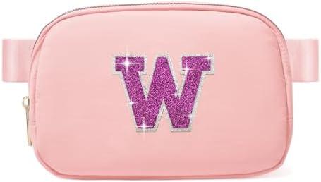 6 7 8 9 10 11 12 Year Old Girl Gifts Personalized Birthday Gifts for Her Sister Daughter Initial Crossbody Bag Fanny Pack Purse for Teen Girl Gifts Trendy Stuff Preppy Stuff (Light Pink-W) 2 PACK