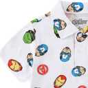 Marvel Avengers Boys Short Sleeve Polo Shirt for Toddler and Big Kids (White), 4