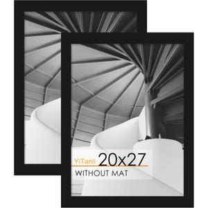 Puzzle Frame 20x27, for 20 x 27 in Posters and Art Prints, Horizontal or Vertical Wall Mounting, Black 27x20 Picture Frame for Puzzle, 2 Pack