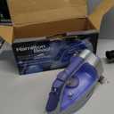 Hamilton Beach Steam Iron & Vertical Steamer for Clothes with Scratch-Resistant Durathon Soleplate, 8' Retractable Cord, 3-Way Auto Shutoff, Anti-Drip, 1500 Watts, Blue