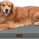 Outdoor Extra Large Dog Bed, Waterproof Dog Bed for Large Dogs, Egg Crate Foam XL Pet Bed with Removable Washable Oxford Cooling Cover, Grey (44.0"L x 32.0"W x 3.5"Th)