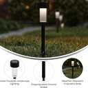 Flash Furniture Hartford 12 Pack LED Solar Lights - All-Weather Black Outdoor Solar Powered Lights - Landscape Lighting for Pathway, Garden, & Yard