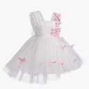 IDOPIP Toddler Baby Flower Girls Sequins Bowknot High Low Tutu Dress Petal Lace Princess Pageant Wedding Birthday Party Formal Gown 100