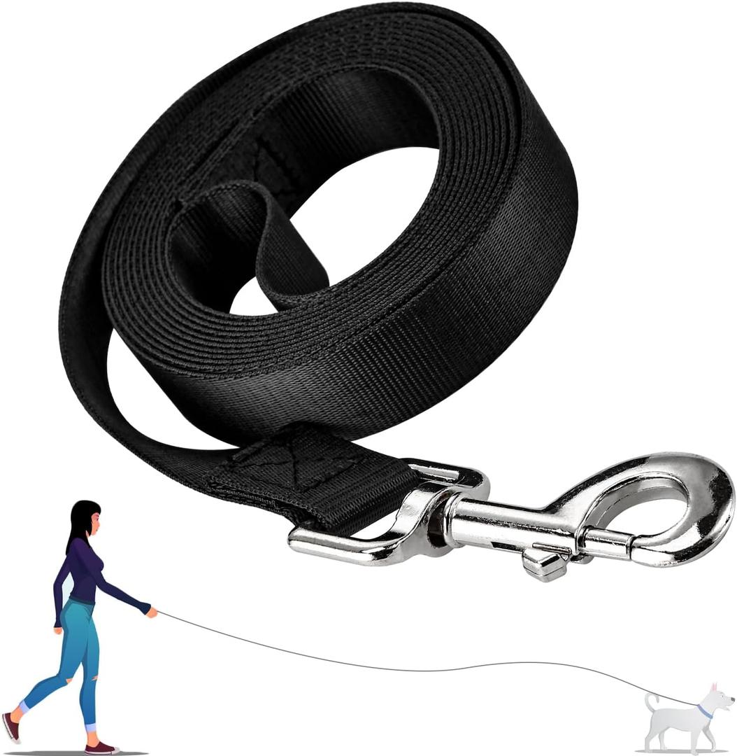 Nylon Dog Training Leash, Traction Rope, 9 Feet Long, 1 Inch Wide, for Small, Medium and Large Dogs, Heavy Duty Dog Lead for Walking, Running, and Training