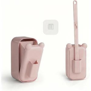 Disposable Toilet Brush for Bathroom Cleaning, Toilet Brush and Holder Set, Deep Cleaning Toilet Bowl Cleaner with Replaceable Heads, Hygienic Storage Design (Pink 24 Refills Flip-Open Toilet Brush)