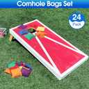 Shappy 24 Pcs Nylon Cornhole Bean Bags for Tossing 6" x 6" Tossing Cornhole Bags Set Regulation All Weather for Sack Hand Toss Games Family Party Throwing Adults(Bright Colors,Classic)