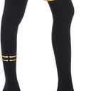 20-30 mmHg Compression Stockings for Women and Men, Medical Graduated Compression Hoses, Open Toe Thigh High Compression Socks, Long Toeless Support Stockings for Varicose Veins, Edema, DVT (Large, Black)