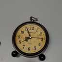 Vintage Analog Alarm Clock, 5.25 inch Small Silent Desk Clock with Night Light, Battery Operated for Table, Bedroom, Bedside, Living Room, Room Decor (Classic)