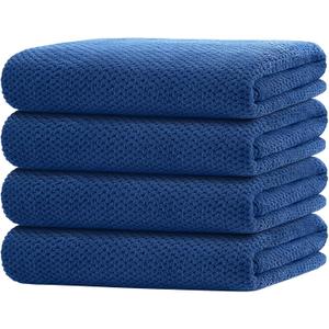 HOMEXCEL Bath Towel Set Pack of 4, 30 x 60 Inches Large Microfiber Bath Towels, Soft, Absorbent, and Quick Dry Towels for Bathroom, Pool, Beach, Swim, and Yoga, Large Bathroom Towels, Blue